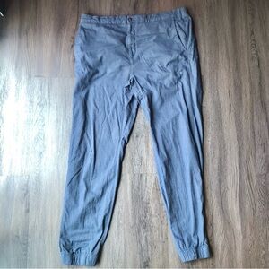 Mack Weldon Jogger Pants Mens XL Gray Blue Cotton Stretch Twill Drawstring